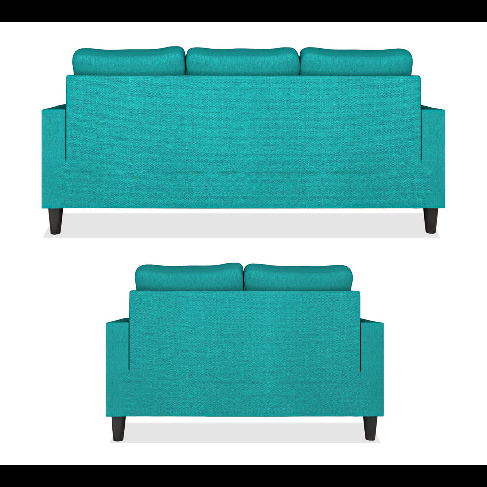 Adorn India Chandler Decent 3+2 5 Seater Sofa Set (Aqua Blue) (3 Year Warranty)