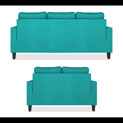 Adorn India Chandler Decent 3+2 5 Seater Sofa Set (Aqua Blue) (3 Year Warranty)