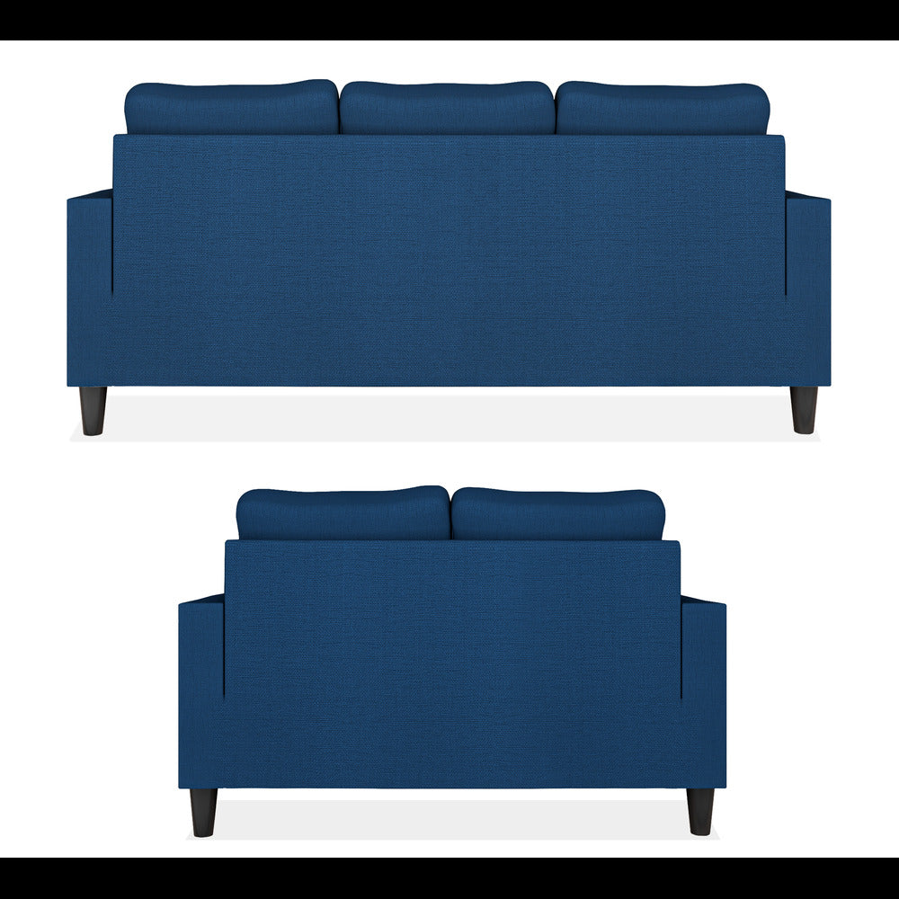 Adorn India Chandler Decent 3+2 5 Seater Sofa Set (Blue) (3 Year Warranty)