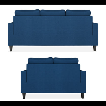 Adorn India Chandler Decent 3+2 5 Seater Sofa Set (Blue) (3 Year Warranty)