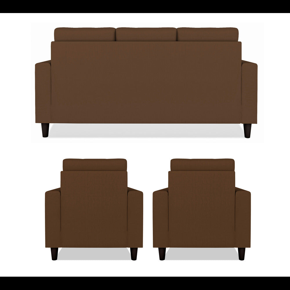 Adorn India Darcy 3+1+1 5 Seater Sofa Set (Brown) (3 Year Warranty)