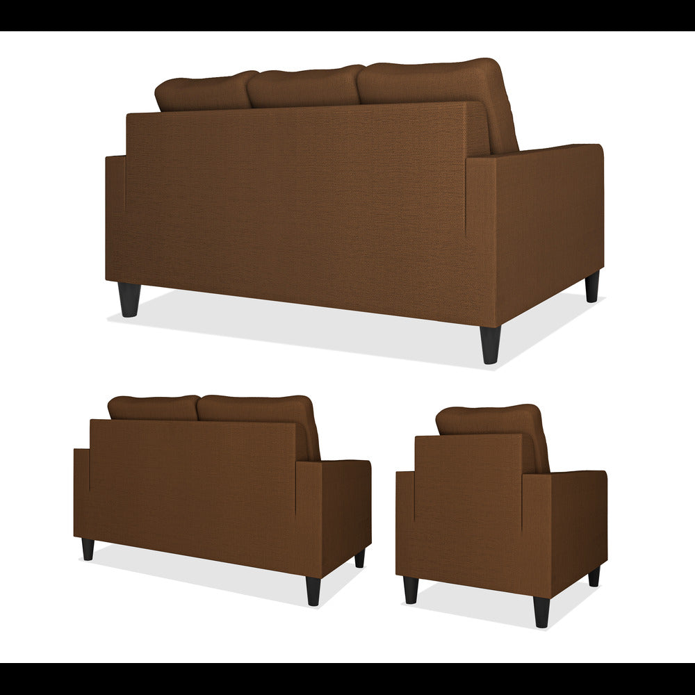 Adorn India Chandler Decent 3+2+1 6 Seater Sofa Set (Brown) (3 Year Warranty)