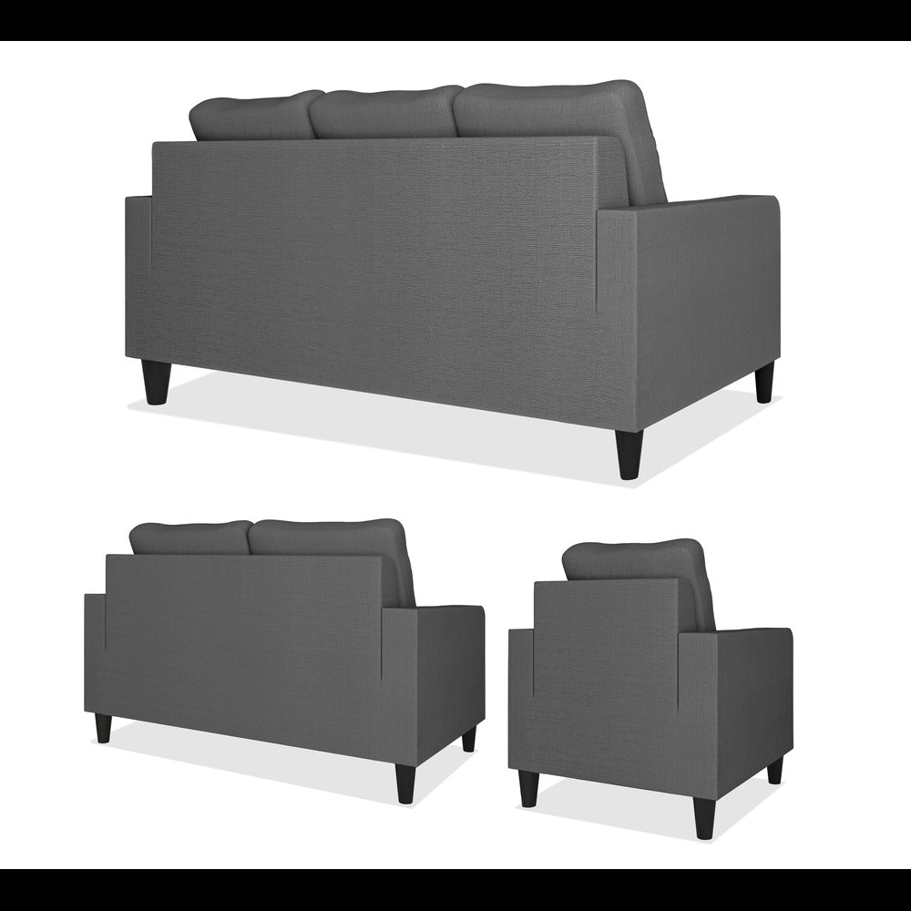 Adorn India Chandler Decent 3+2+1 6 Seater Sofa Set (Grey) (3 Year Warranty)