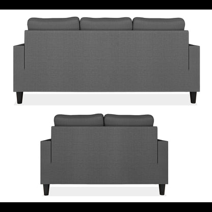Adorn India Chandler Decent 3+2 5 Seater Sofa Set (Grey) (3 Year Warranty)