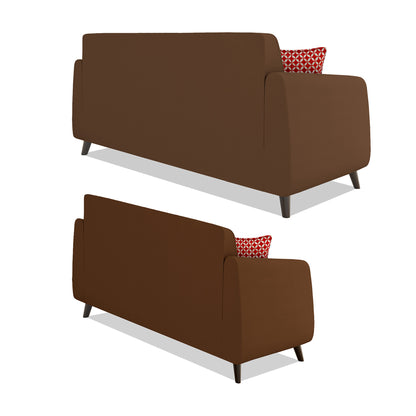 Adorn India Harlem 5 Seater 3+2 Fabric Sofa Set (Brown) (3 Year Warranty)