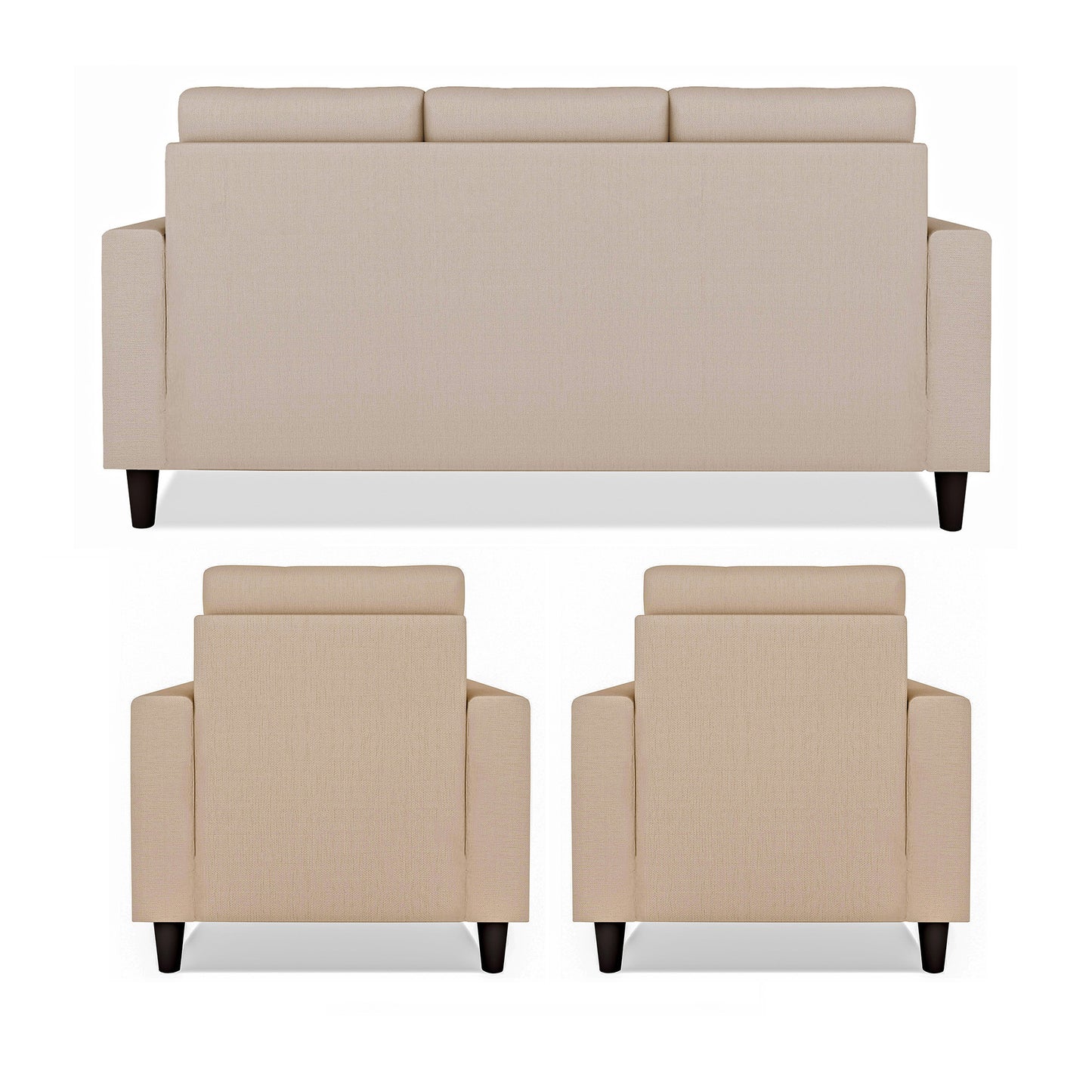 Adorn India Darcy 3+1+1 5 Seater Sofa Set (Beige) (3 Year Warranty)