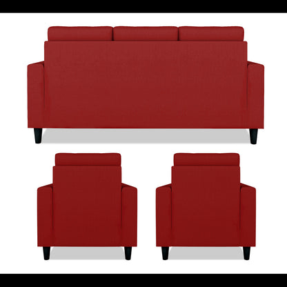 Adorn India Darcy 3+1+1 5 Seater Sofa Set (Red) (3 Year Warranty)
