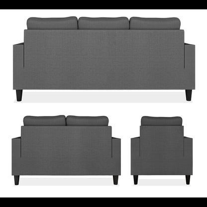 Adorn India Chandler Decent 3+2+1 6 Seater Sofa Set (Grey) (3 Year Warranty)