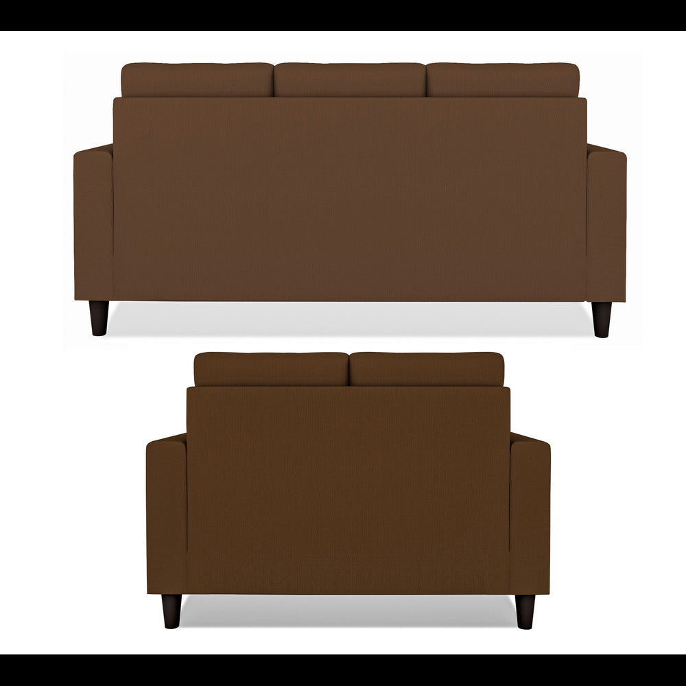 Adorn India Darcy 3+2 5 Seater Sofa Set (Brown) (3 Year Warranty)
