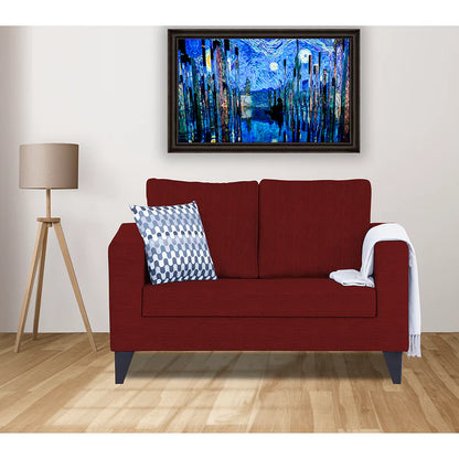 Adorn India Hallton Plain 2 Seater Sofa (Beige) (3 Year Warranty)