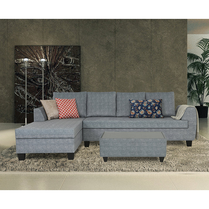 Adorn India Hallton Plain 2 Seater Sofa (Beige) (3 Year Warranty)