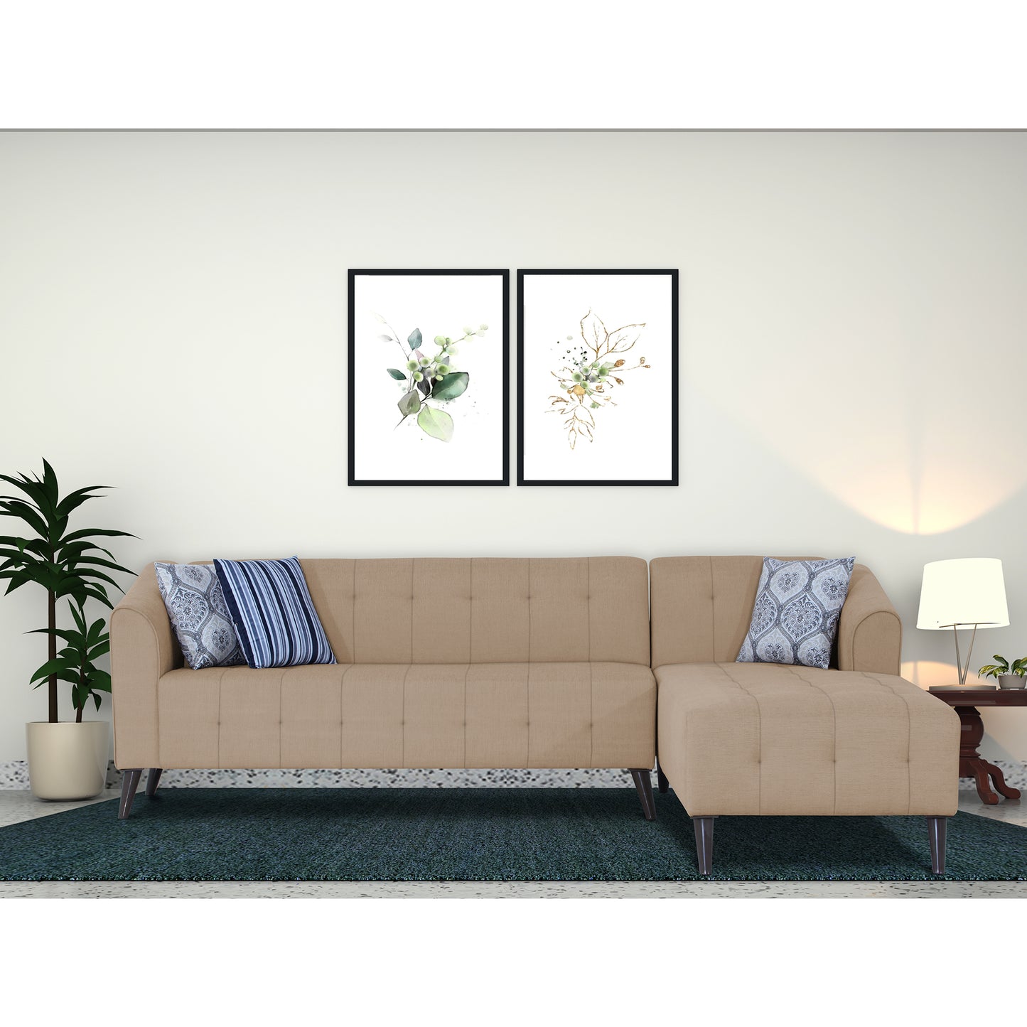 Adorn India Exclusive Mystic L Shape 6 Seater Sofa Set (RHS) (3 Year Warranty)