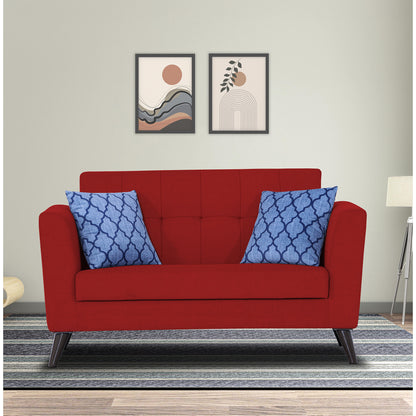 Adorn India Dannis 2 Seater Sofa (Red) (3 Year Warranty)