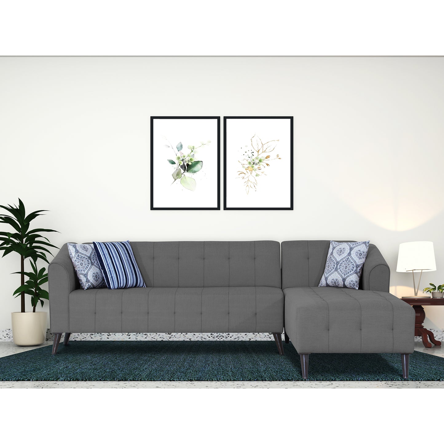 Adorn India Exclusive Mystic L Shape 6 Seater Sofa Set (RHS) (3 Year Warranty)