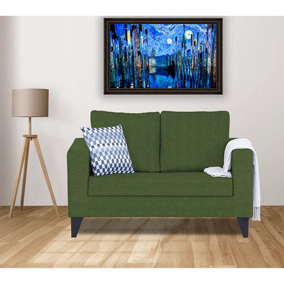 Adorn India Hallton Plain 2 Seater Sofa (Beige) (3 Year Warranty)