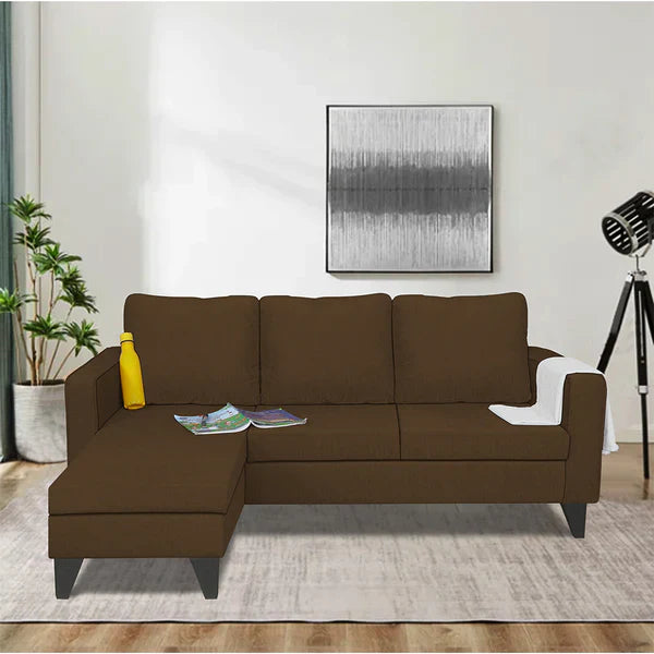 Adorn India Hallton Plain 2 Seater Sofa (Beige) (3 Year Warranty)