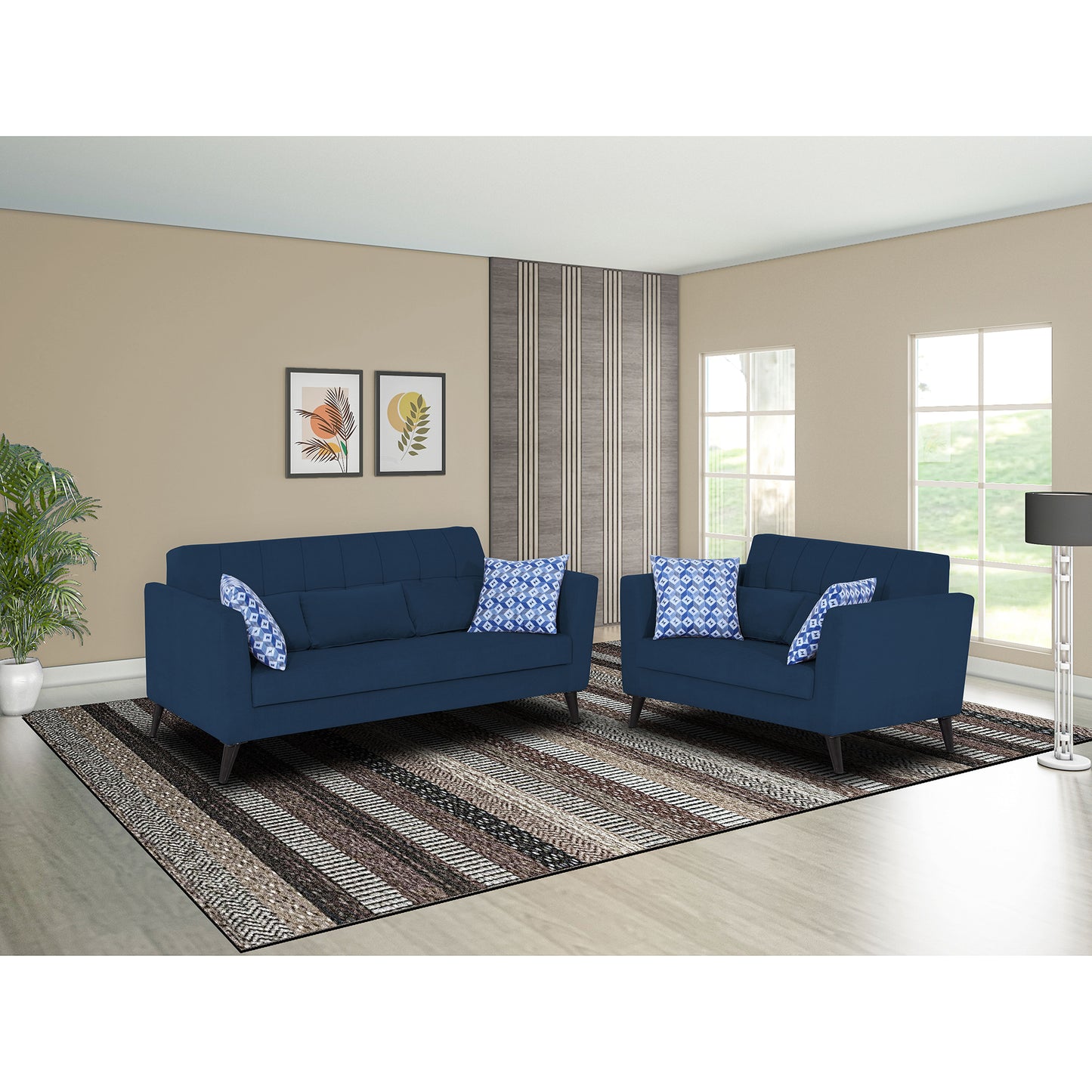 Adorn India Daniel 3+2 5 Seater Sofa Set