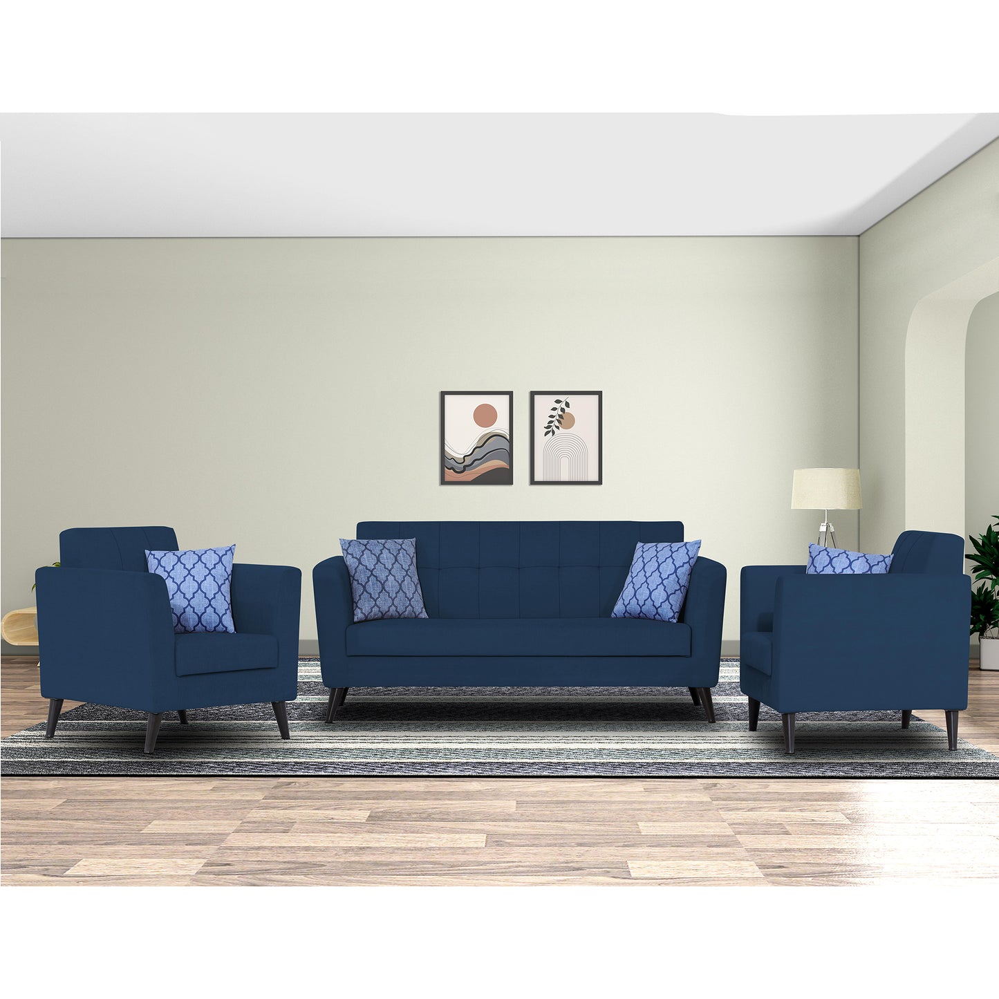 Adorn India Dannis 3+1+1 5 Seater Sofa Set