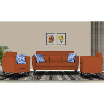 Adorn India Daniel 3+1+1 5 Seater Sofa Set (Rust) (3 Year Warranty)