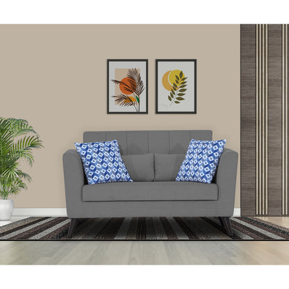 Adorn India Daniel 2 Seater Sofa (Grey) (3 Year Warranty)