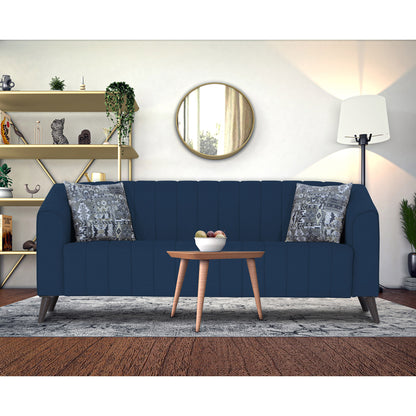 Adorn India Premium Laurel 3 Seater Sofa (Blue) (3 Year Warranty)