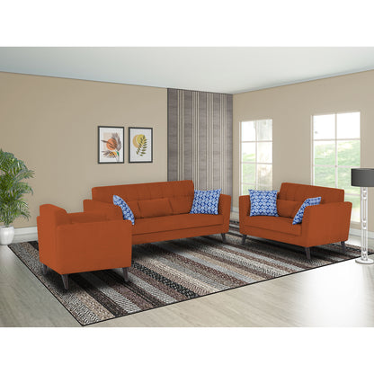 Adorn India Daniel 3+2+1 6 Seater Sofa Set (Rust) (3 Year Warranty)
