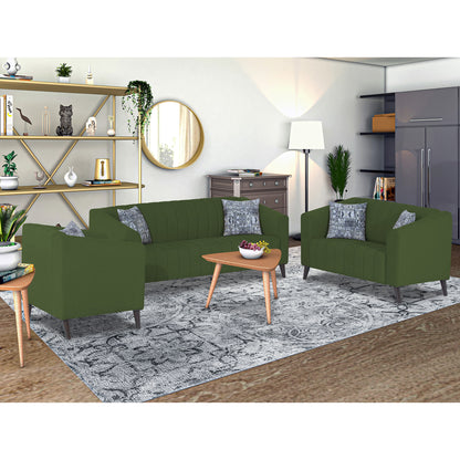 Adorn India Premium Laurel 3+2+1 6 Seater Sofa Set (Green) (3 Year Warranty)