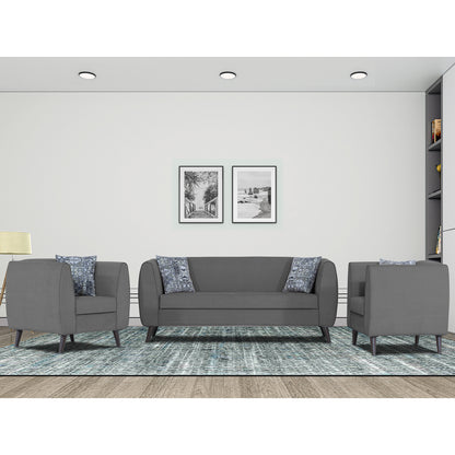 Adorn India Mason 3+1+1 5 Seater Sofa Set (Aqua Blue)