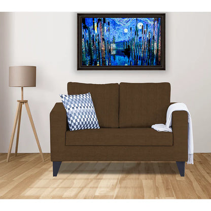 Adorn India Hallton Plain 2 Seater Sofa (Beige) (3 Year Warranty)