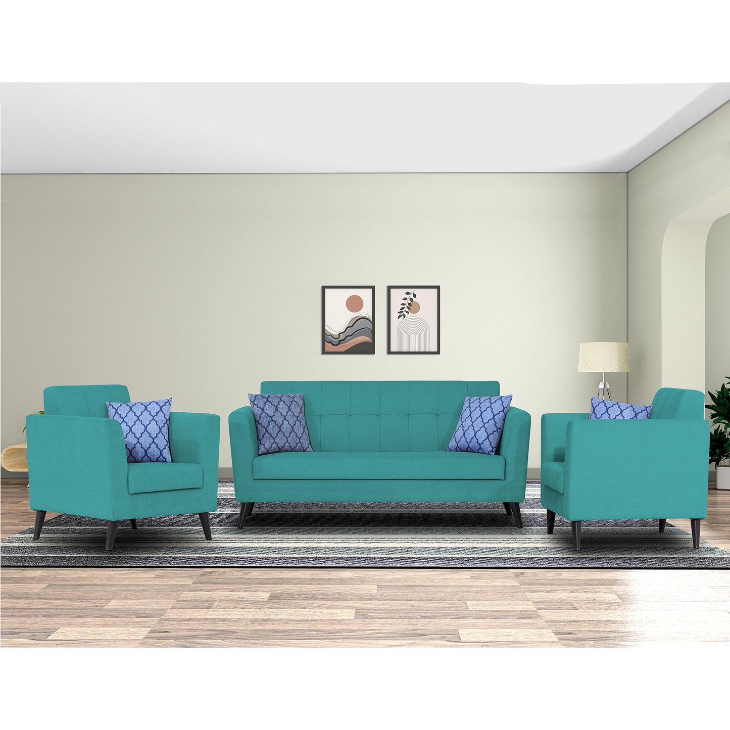 Adorn India Dannis 3+1+1 5 Seater Sofa Set