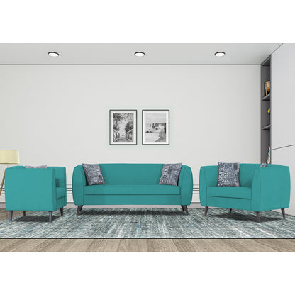 Adorn India Mason 3+2+1 6 Seater Sofa Set (Aqua Blue)