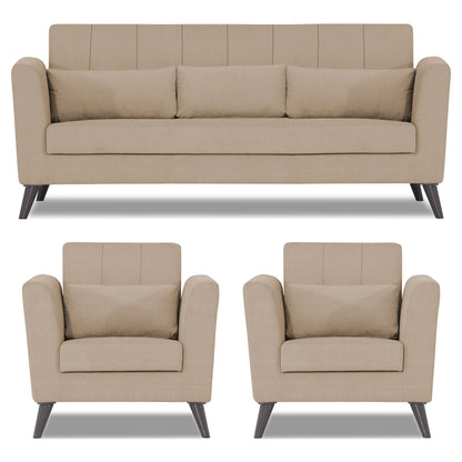 Adorn India Daniel 3+1+1 5 Seater Sofa Set (Beige) (3 Year Warranty)