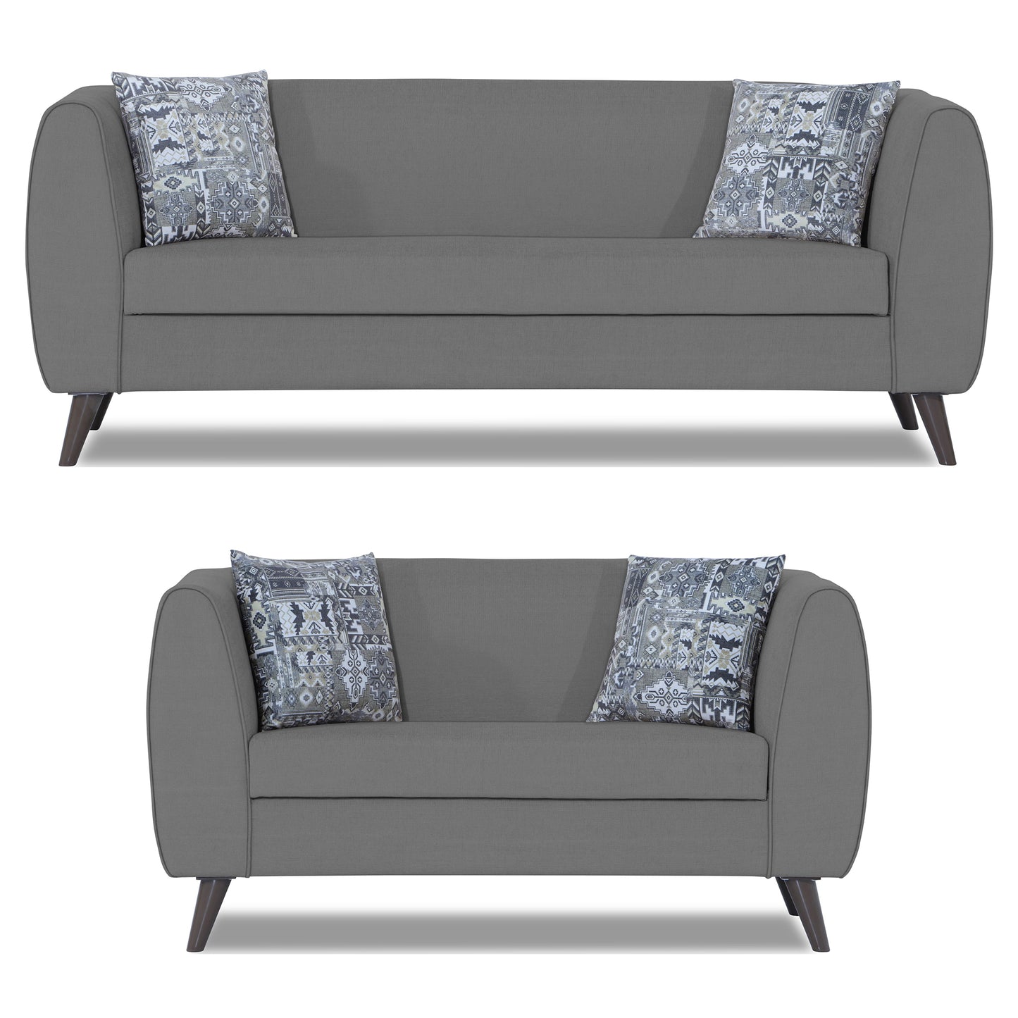 Adorn India Mason 3+2 5 Seater Sofa Set (Aqua Blue)
