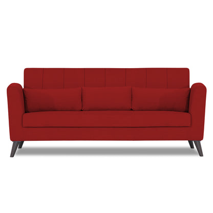 Adorn India Daniel 3 Seater Sofa (Red) (3 Year Warranty)