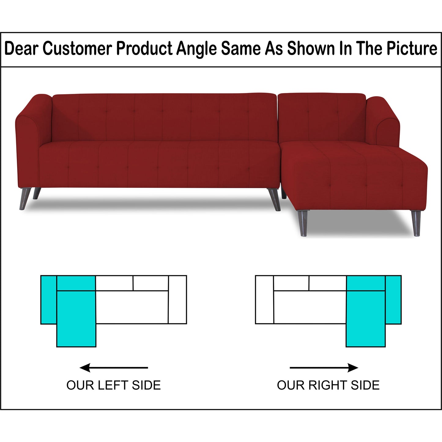 Adorn India Exclusive Mystic L Shape 6 Seater Sofa Set (RHS) (3 Year Warranty)