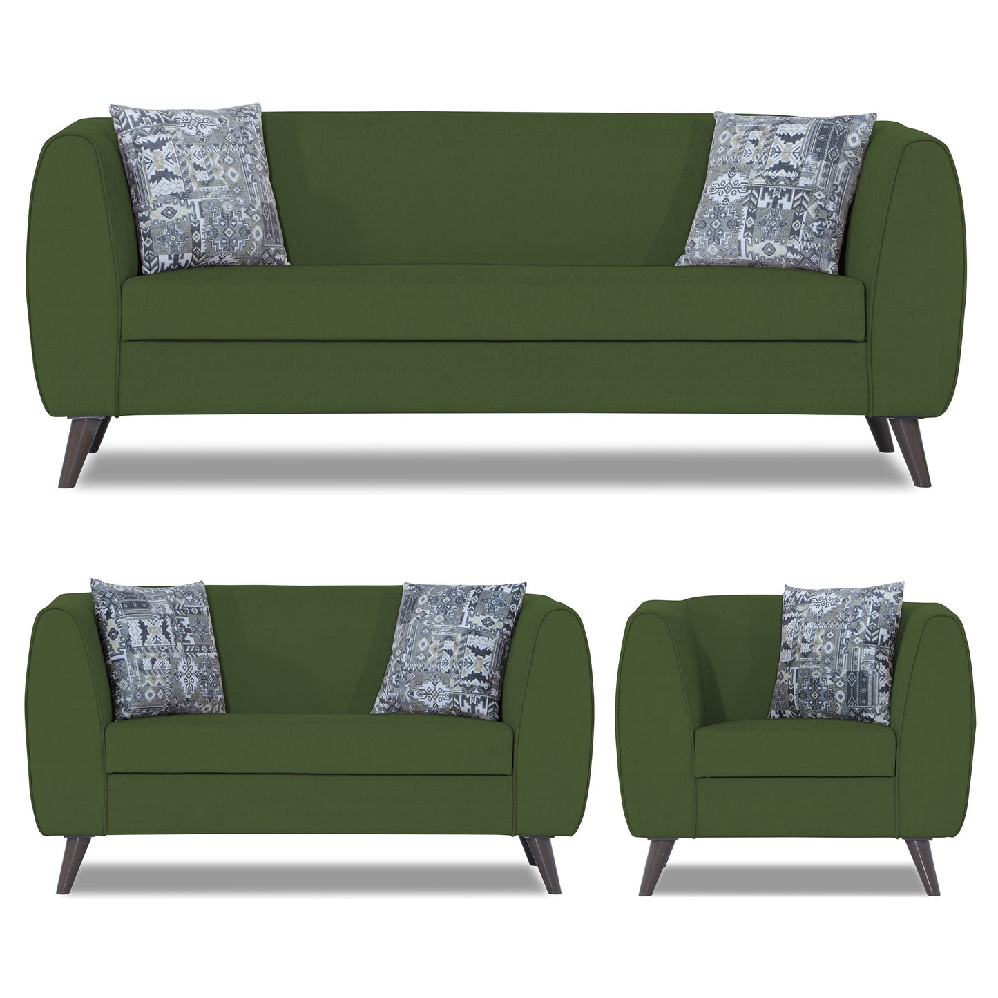 Adorn India Mason 3+2+1 6 Seater Sofa Set (Aqua Blue)