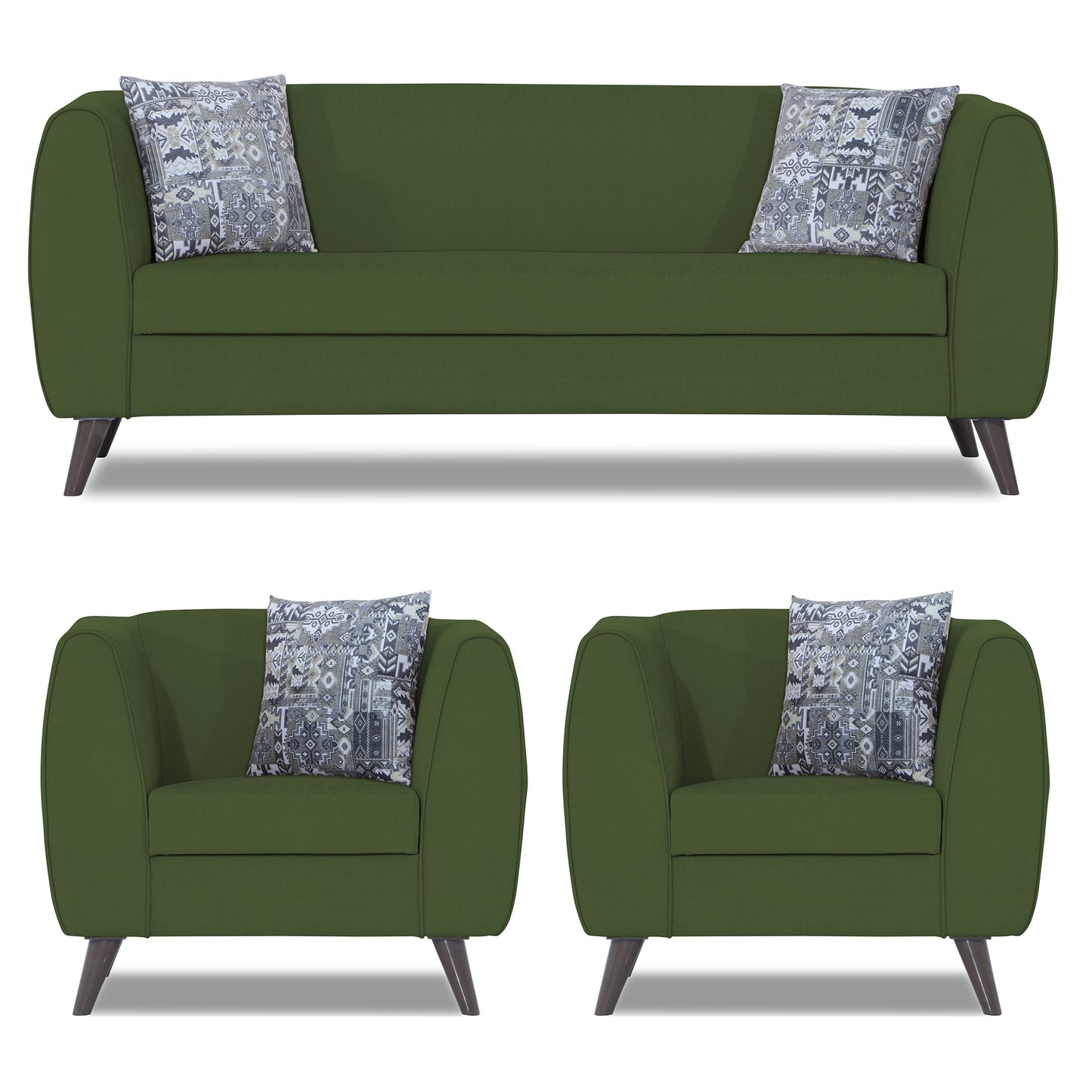 Adorn India Mason 3+1+1 5 Seater Sofa Set (Aqua Blue)