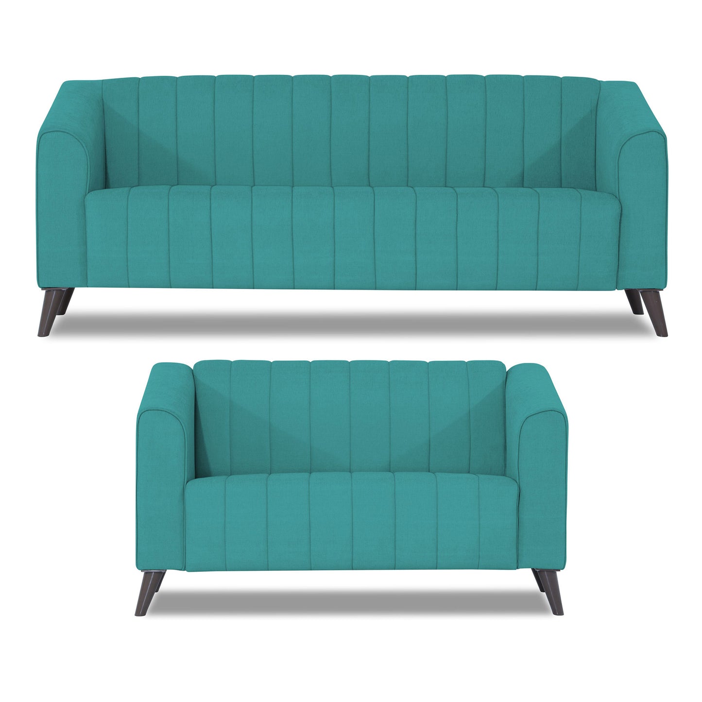 Adorn India Premium Laurel 3+2 5 Seater Sofa Set (Aqua Blue) (3 Year Warranty)