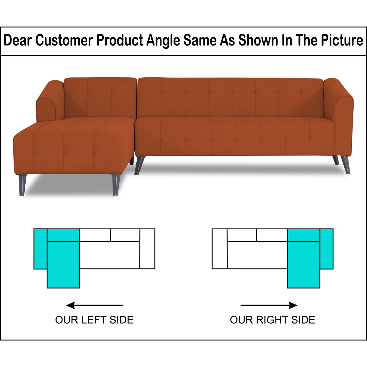 Adorn India Exclusive Mystic L Shape 6 Seater Sofa Set (LHS) (3 Year Warranty)