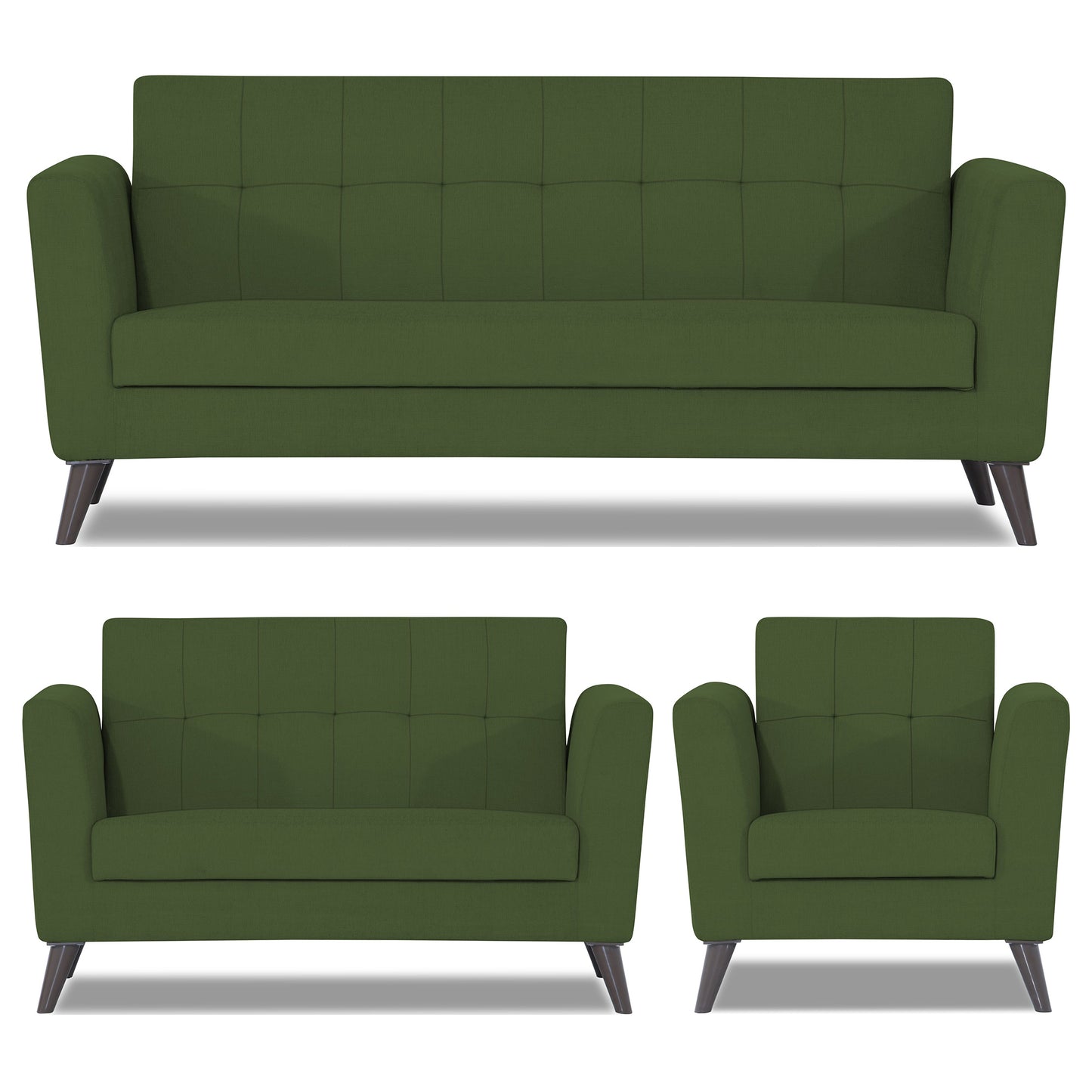 Adorn India Dannis 3+2+1 6 Seater Sofa Set (Green) (3 Year Warranty)