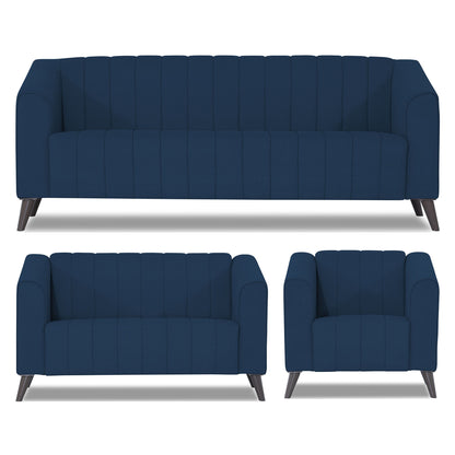 Adorn India Premium Laurel 3+2+1 6 Seater Sofa Set (Blue) (3 Year Warranty)