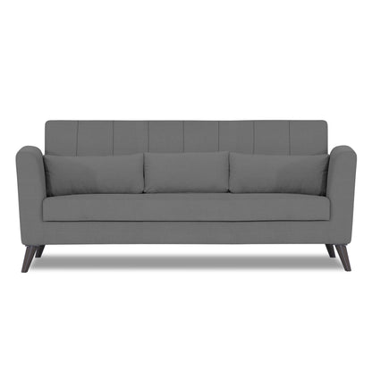 Adorn India Daniel 3 Seater Sofa (Grey) (3 Year Warranty)