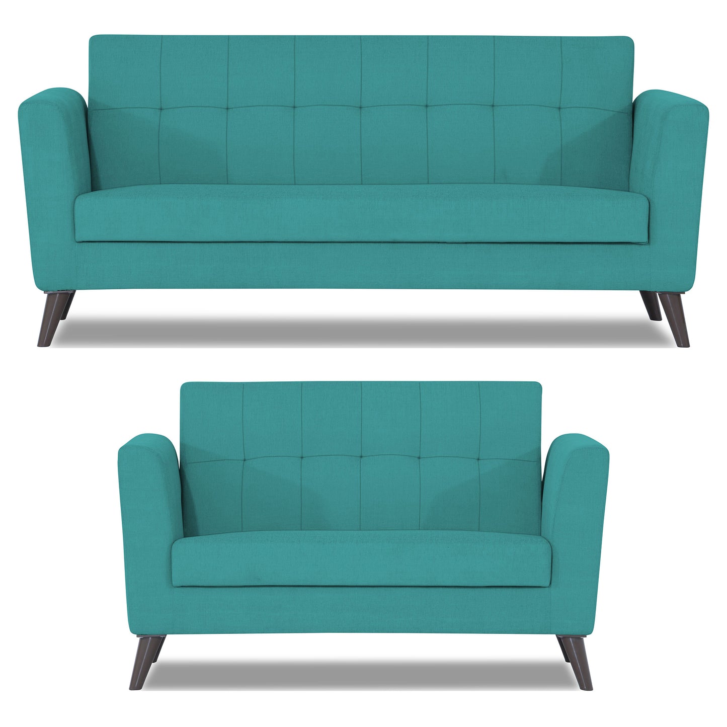 Adorn India Dannis 3+2 5 Seater Sofa Set (Aqua Blue) (3 Year Warranty)