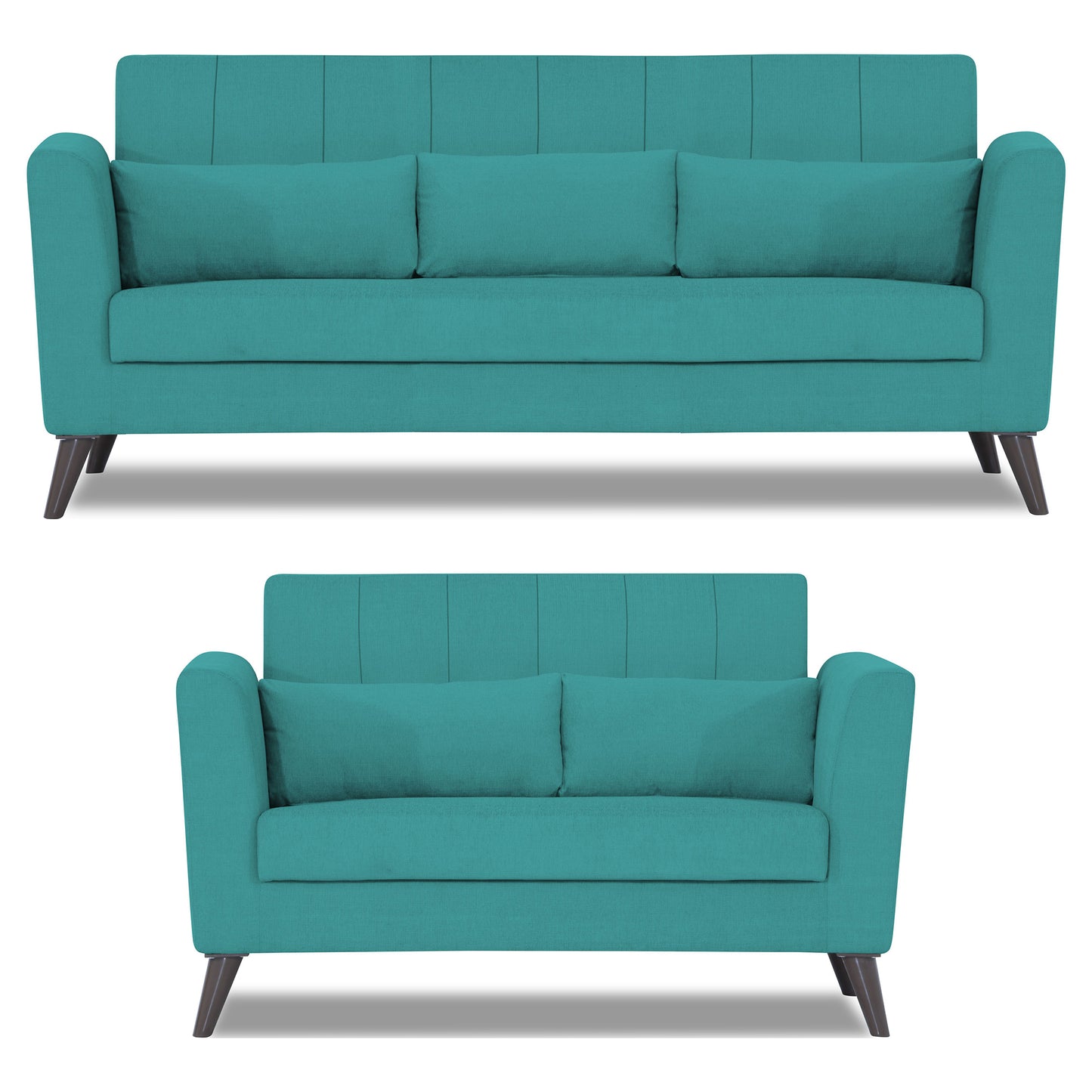Adorn India Daniel 3+2 5 Seater Sofa Set (Aqua Blue) (3 Year Warranty)