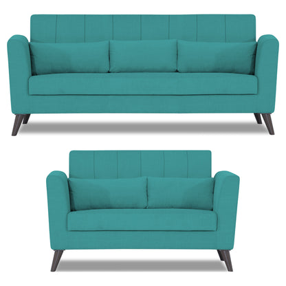 Adorn India Daniel 3+2 5 Seater Sofa Set (Aqua Blue) (3 Year Warranty)