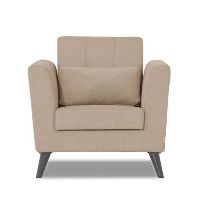 Adorn India Daniel 1 Seater Sofa (Beige) (3 Year Warranty)