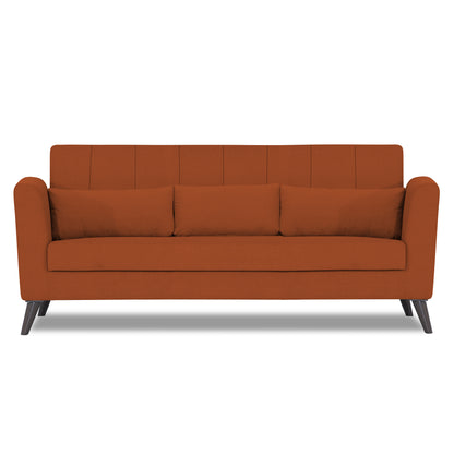 Adorn India Daniel 3 Seater Sofa (Rust) (3 Year Warranty)