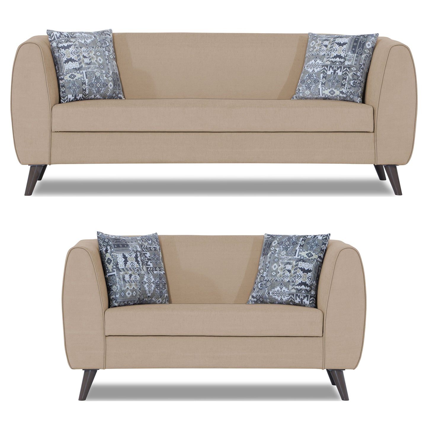 Adorn India Mason 3+2 5 Seater Sofa Set (Aqua Blue)
