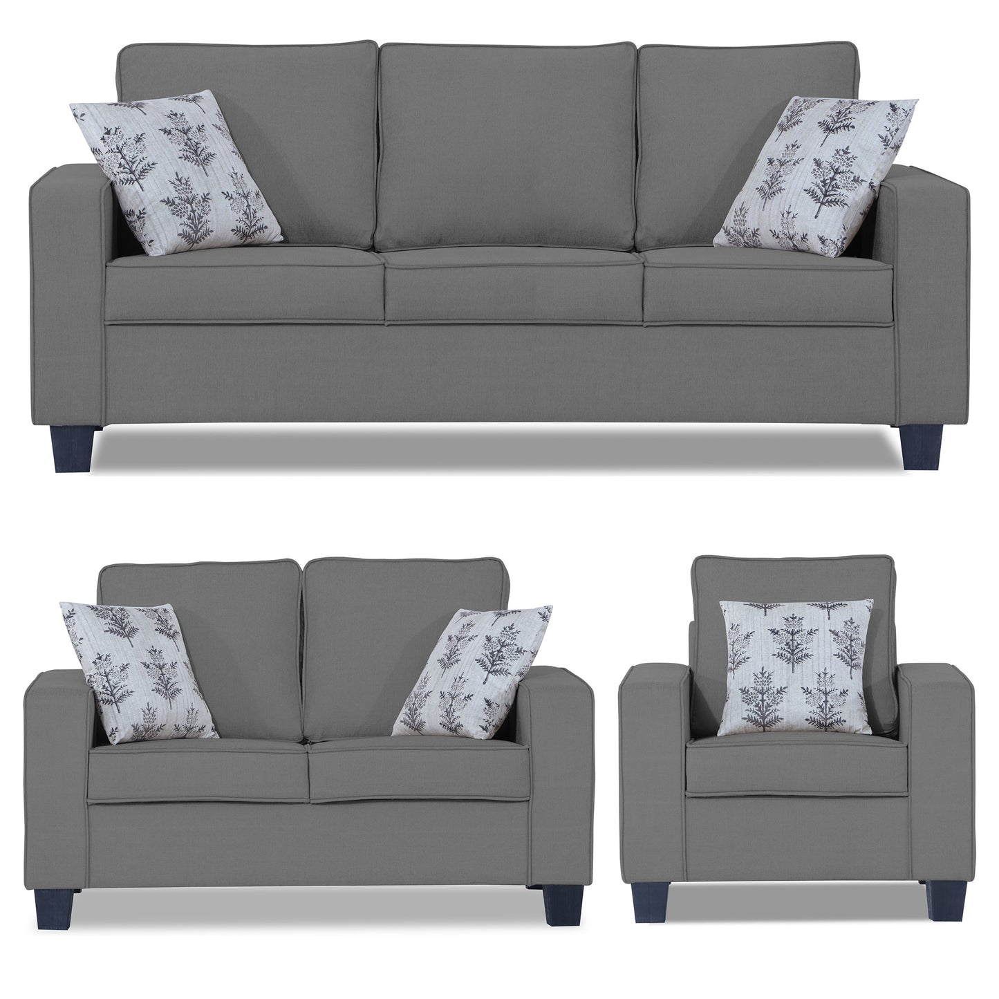 Adorn India Camden 3+2+1 6 Seater Sofa Set (Aqua Blue) (3 Year Warranty)