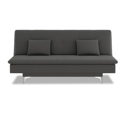 Adorn India Premium New Aspen 3 Seater Sofa Cum Bed 4X6 Velvet Suede with 2 Cushions (Color Dark Grey) and Suitable for All Indoor, with 3 Years Warranty